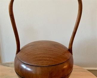 Detail; wooden basket with handle; 18"H x 10"D