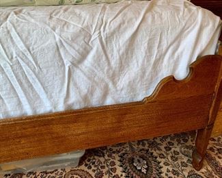 Detail: Eastlake style full size bed. Headboard 88"H (footboard 31"H) x 58"W x 78"L