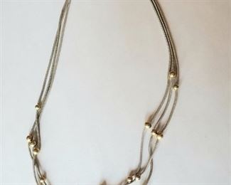 $10; Costume snake chain and bead necklace ; 18.5" 