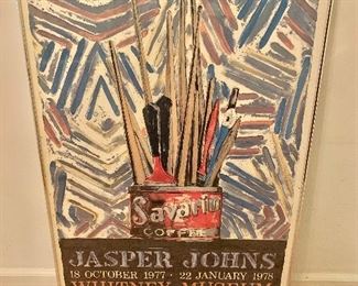 $120; Jasper Johns Poster, Whitney Museum 1977-78; Framed approx 45 x 29".