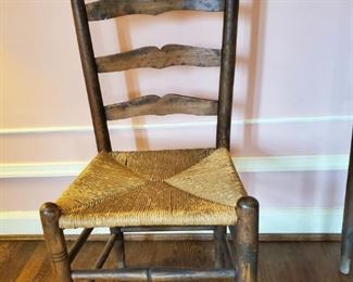 Rush seat ladder back chairs 2 available
