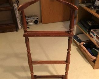 Vintage wood valet stand.