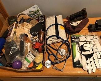 Golf gloves, stethoscopes, travel iron.