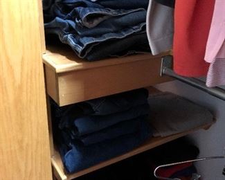 Blue jeans by Krome, Lee, Calvin Klein and others.