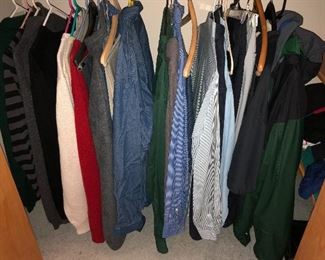 More name-brand men’s clothing.