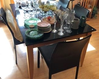 Dining table with chairs, modern.