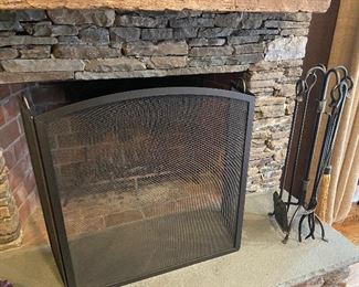 Fireplace screen and tools $125