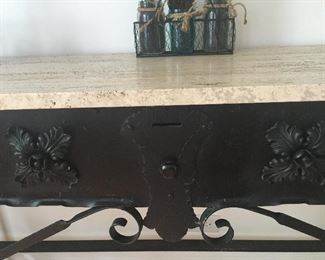 Wrought iron console detail