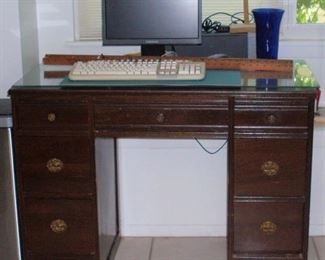 DESK AND COMPUTER