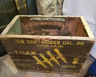 World War II Admonition Box 265 Cartridges Cal. .50