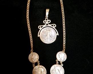Sterling Jewelry set with American Coins