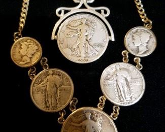 Sterling Jewelry set with American Coins