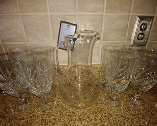 Lenox Glassware, 12 Glasses Available.  Pitcher