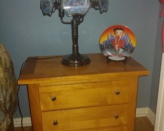 Night Stand (2 Available) Dale Ernhardt Touch Lamp & Betty Boop Decor Plate