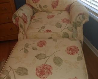 Upholstered Chair & Ottoman