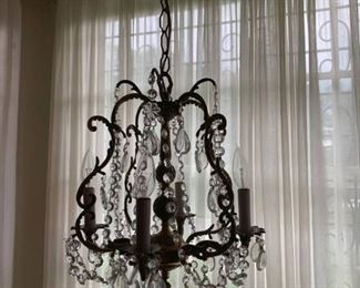 Underwriters Labratories Faux Crystal 5 Candelabra Chandelier