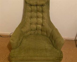 Vintage Green Fleece Arm Chair