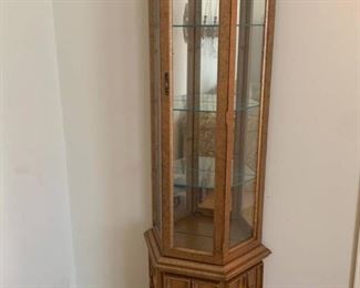 Vintage Lighted Mirrored Curio Cabinet