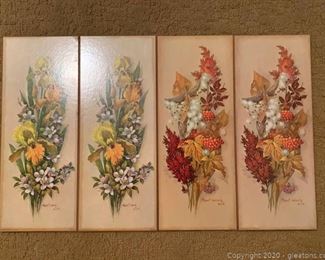 Vintage Robert Laessig A N A Retro Floral Prints