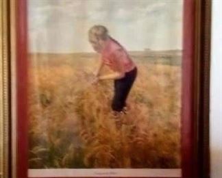 Signed and numbered print,  Lundy in the Wheat by Lunda Hoyal Gill.