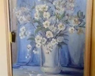 Still Life - vase with flowers by E. M. Dillard.