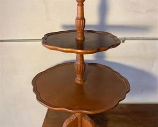 Three Tier Wooden Pie Crust Table Needs A Little Wood Glue