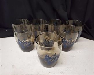 Set of 8 Blue Bird Phaltsgraff Glasses