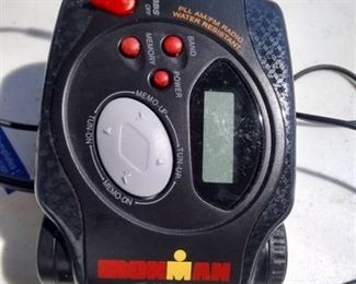 Vintage Iron Man Triathlon Armband Radio With Earphones