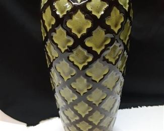 Green and Black Elegant tall vase