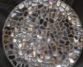 Black Shiny Glass Mosaic Plate