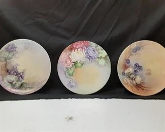 Three Glass Floral Decor Plates