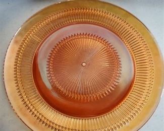 Orange Carnival Glass Platter