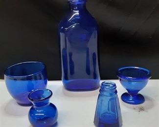 Cobalt Blue Glass Bottle, Vases, Bowl, Dish, Eyewash