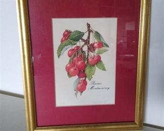 Wall Decor Cherries Guilded Frame