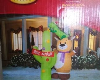 Holiday Reindeer and Cactus Inflatables