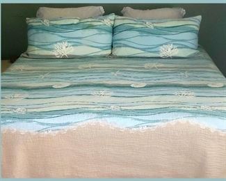 Gorgeous Tropical Beachy Bedspread and Shams