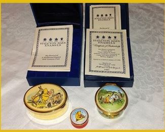 Halcyon Days Enamels & Barlow Disney Winnie the Pooh Boxes with Boxes and Papers  
