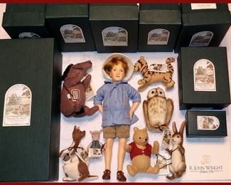 Excellent John Wright Winnie the Pooh Complete Set with Boxes in Mint Condition & with All Papers 
