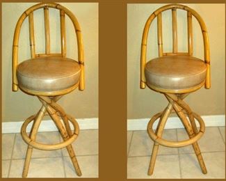 Pair of Rattan Bar Stools 