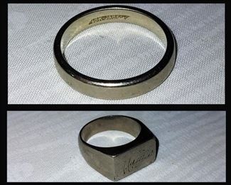 18K Gold Jabel Band and Sterling Antique Ring 