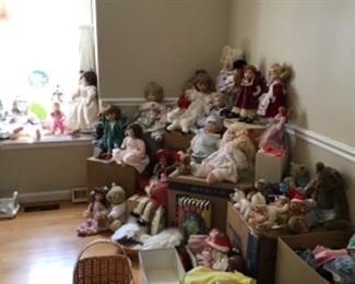 Collection of Dolls, Dolls, Dolls! Doll clothes and baby clothes.