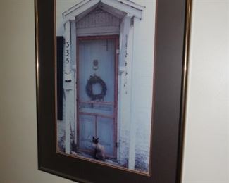 Framed photo of old house/cat/now a shop, on Main Street St. Charles