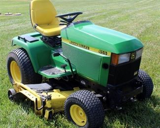 John Deere Liquid Cooled Diesel HD Riding Lawn Tractor Model 455, With 60' Mower Deck, Hours Showing 1378.5