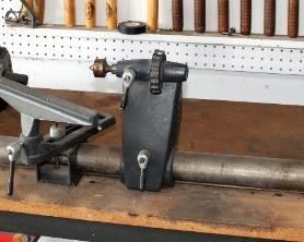Sears Craftsman 12" Wood Lathe, Model 113.12540, .5 HP, Powers On, Includes Single Drawer Shop Table 32" X 60" X 24"
