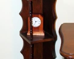 Solid Wood Corner Shelf 54" x 8" x 8", With Battery Operated Clock And Metal Trinket Box