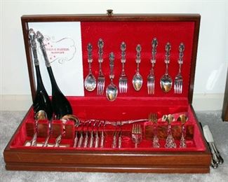 Reed & Barton Silver Plate Flatware Set In Lined Chest, Total Qty 52 Pieces