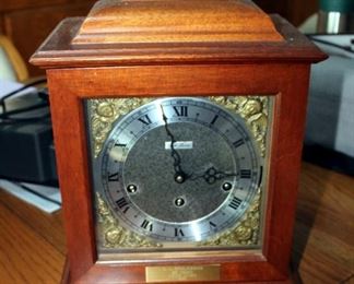 Seth Thomas Key Wound Carriage Clock With Wood Case 14" x 9.75" x 7", Includes Key