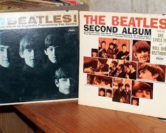 "Meet The Beatles First Album By England's Phenomenal Pop Combo" And "The Beatles Second Album" Vintage Vinyl Records