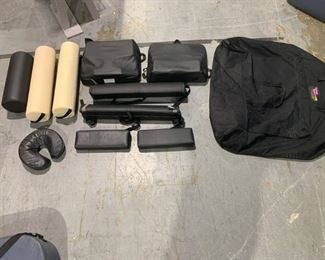 Assorted Massage table Body Cushions and 1 Carrying Bag