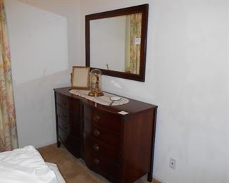 dresser, vintage table clock w-Germany,  mirror